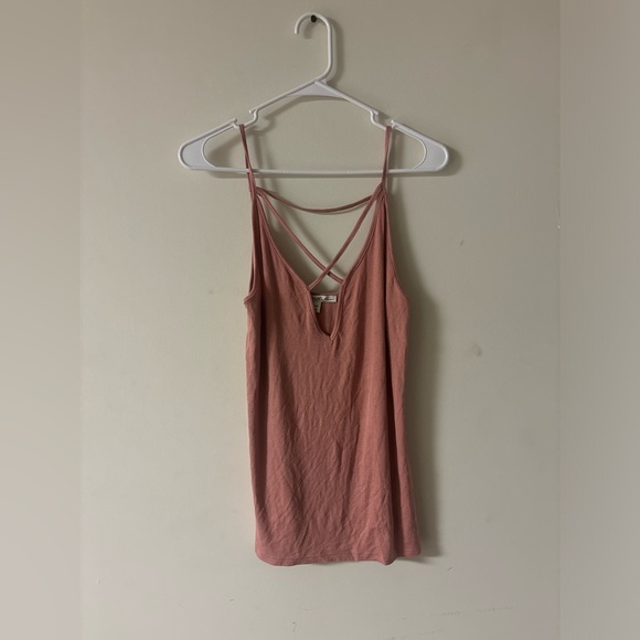 Express Tops - Express Strappy Tank Top | Size Large | Mauve Pink